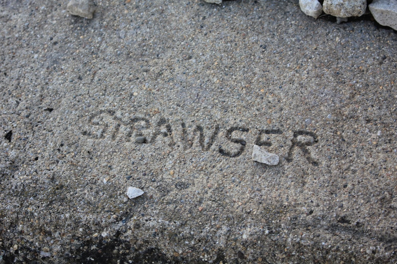 Stamp on west abutment